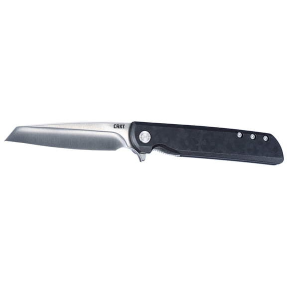 CRKT LCK + Everyday Carry Assisted Folding Knife with Liner Lock: Stainless Steel Plain Edge Blade, G10 Handle, Pocket Clip, 3802WM
