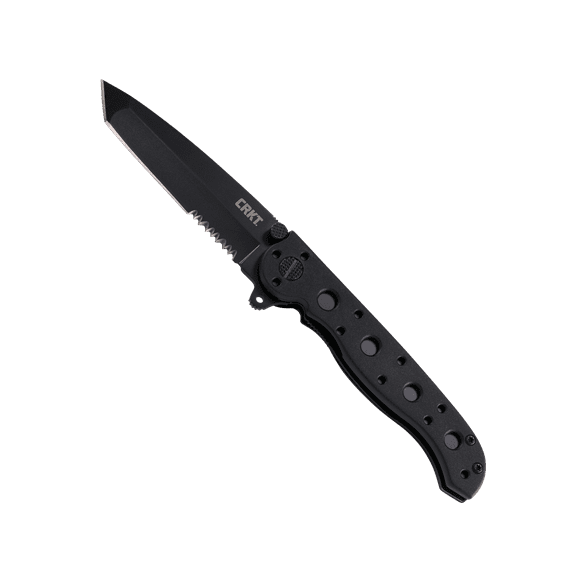 CRKT M16-10KZ Folding Knife with Liner Lock: 1.4116 Triple Point Serrations Blade, Glass-Reinforced Nylon Handle, Pocket Clip, M16-10KZ