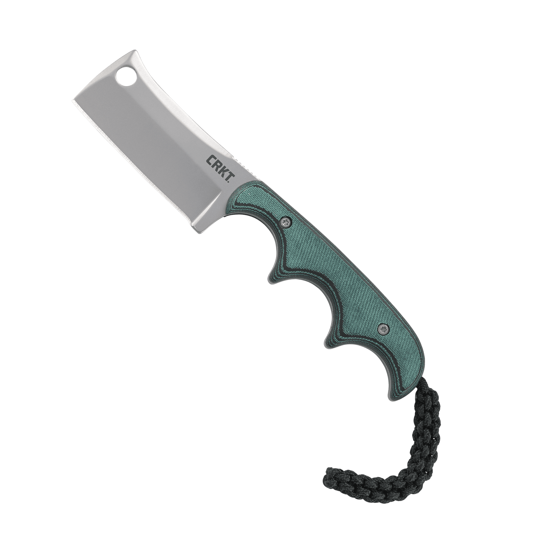 CRKT Minimalist Cleaver Outdoor Survival Fixed Blade Knife with Sheath: Stainless Steel Plain Edge Blade, Micarta Handle, 2383
