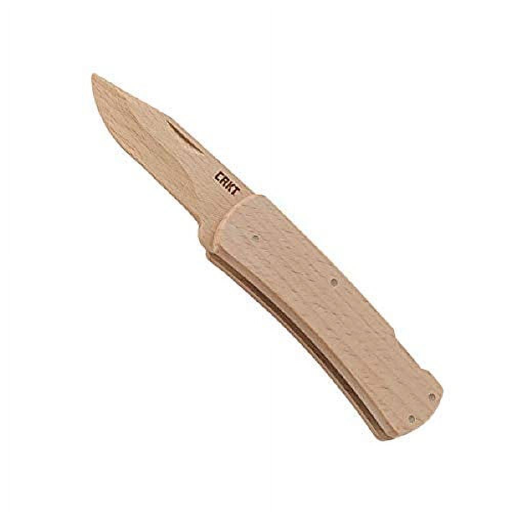 CRKT Nathan's Knife Kit Wooden Pocket Knife, Drop Point Blade Design