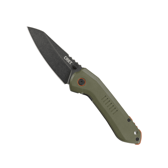 CRKT Overland Outdoor Survival Folding Knife with Frame Lock: Stainless Steel Plain Edge Blade, G10 Handle, Pocket Clip, 6280