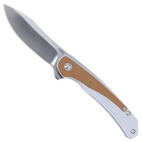 CRKT Padawan Everyday Carry EDC Pocket Folding Knife with Frame Lock: 14C28N Plain Edge Blade, Stainless Steel w/Micarta Overlays Handle, Pocket Clip, 6070