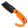 thumbnail image 1 of CRKT Razel Compact Everyday Carry Fixed Blade Knife with Sheath: D2 Steel Veff Flat Top Serrations Blade, Orange G10 Handle, Molded Sheath, 4036ER, 1 of 6