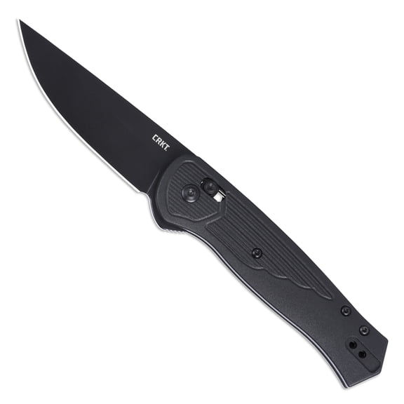CRKT Sero Everyday Carry Folding Knife with Crossbar Lock: S35VN Plain Edge Blade, Black Glass-Reinforced Nylon Handle, 7170K
