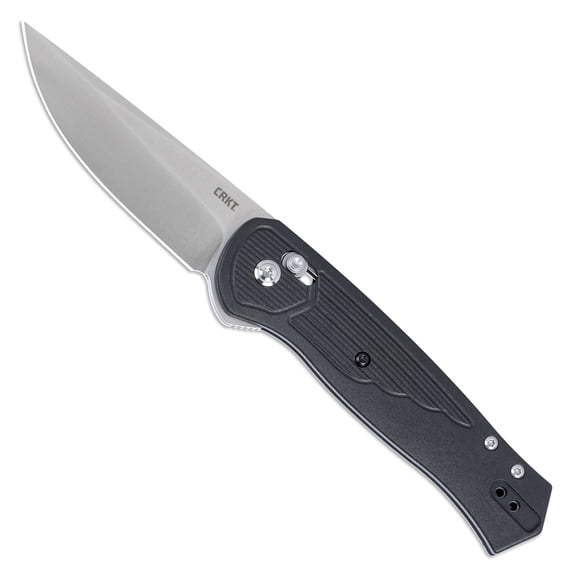 CRKT Sero Everyday Carry Folding Knife with Crossbar Lock: S35VN Plain Edge Blade, Black Glass-Reinforced Nylon Handle, 7170