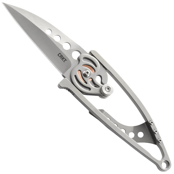 CRKT Snap Lock Everyday Carry EDC Pocket Folding Knife with Snap Lock: Stainless Steel Plain Edge Blade, Stainless Steel Handle, Pocket Clip, 5102N