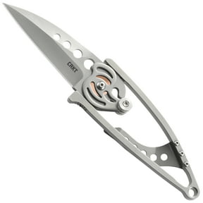 CRKT Snap Lock Everyday Carry EDC Pocket Folding Knife with Snap Lock: Stainless Steel Plain Edge Blade, Stainless Steel Handle, Pocket Clip, 5102N