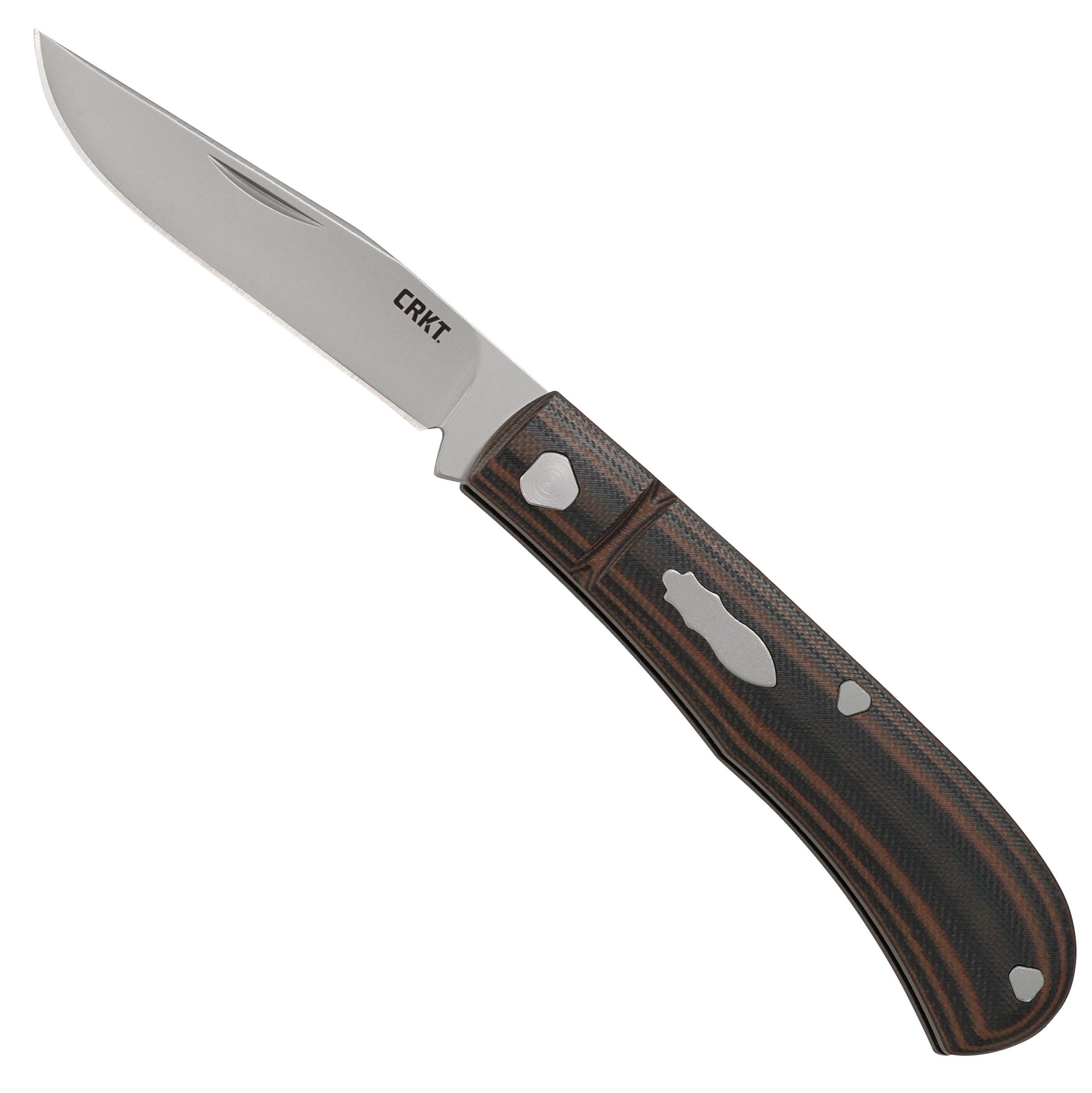 CRKT Venandi EDC Pocket Folding Knife with Slip Joint: Plain Edge Blade, G10 Handle, 7100