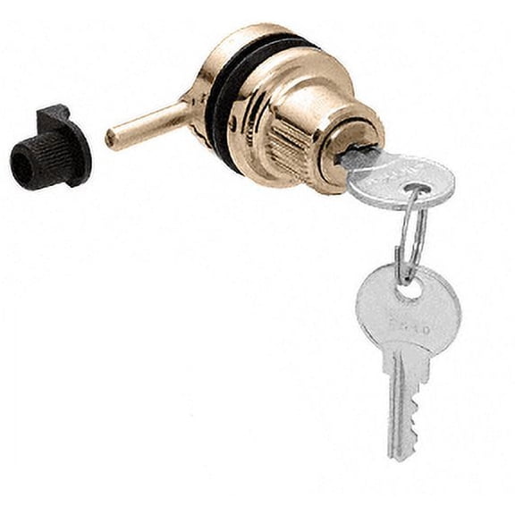CRL 0910BRKA Brass Keyed Alike Thru-Glass Plunger Lock