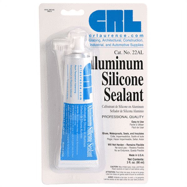 CRL 22AL Aluminum Silicone Sealant 3 Fluid Ounce Squeeze Tube