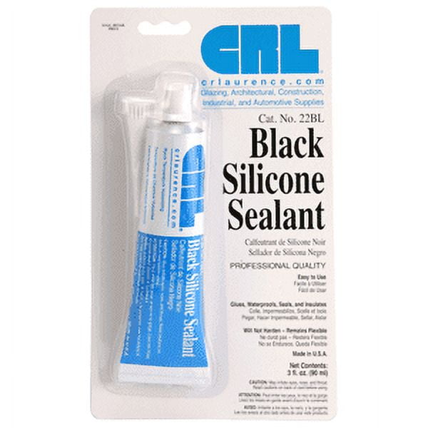 CRL 22BL Black Silicone Sealant 3 Fluid Ounce Squeeze Tube