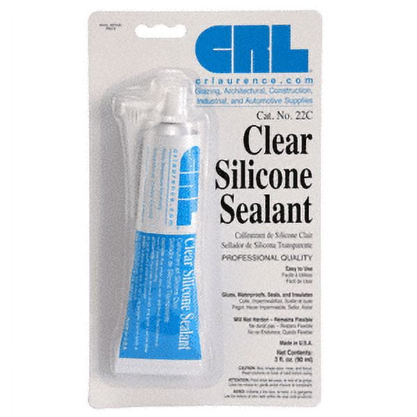 CRL 22C Clear Silicone Sealant 3 Fluid Ounce Squeeze Tube