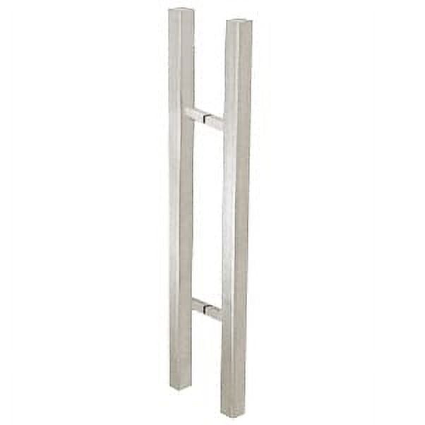 CRL 24SQSLPBS Brushed Stainless Glass Mounted Square Ladder Style Pull Handle with Square Mounting Posts - 24"
