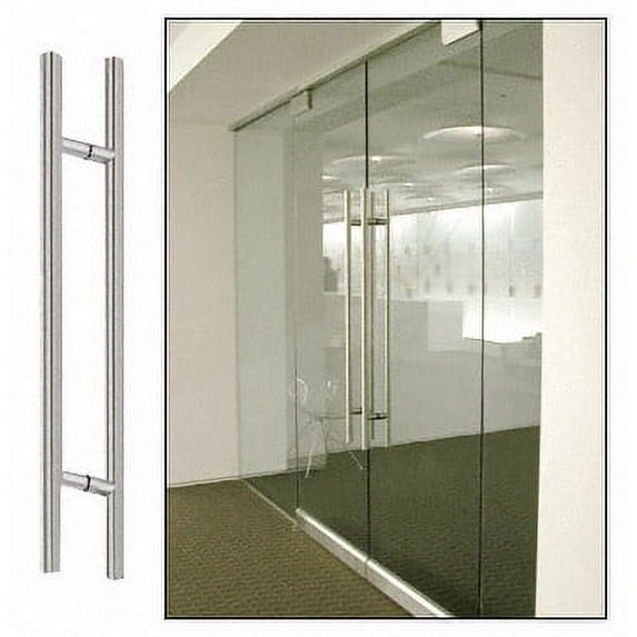 CRL 54LPBS Brushed Stainless 54" Extra Length Ladder Style Back-to-Back Pull Handle