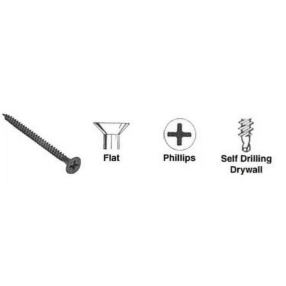 CRL 6X178DWSD-XCP100 6 x 1-7/8" Flat Head Phillips Self Drilling Drywall Screws - pack of 100