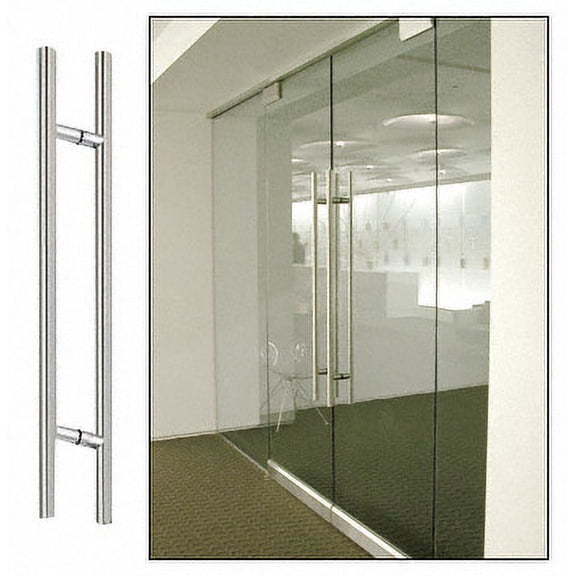 CRL 84LPPS Polished Stainless 84" Extra Length Ladder Style Back-to-Back Pull
