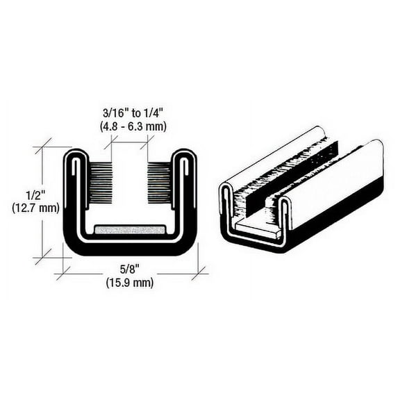 CRL 8A196 96" Flexible 5/8" x 1/2" Unbeaded Glass Run Channel for International Diamond-T and Red Trucks Black