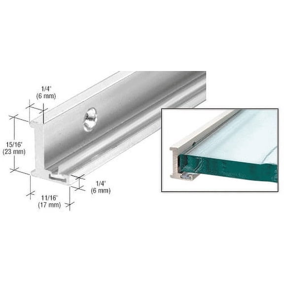 CRL AJ98BA Brite Anodized 98" Aluminum Jamb With Clear Vinyl Wipe - 95" Stock Length