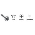 thumbnail image 1 of CRL AV3466 Chrome 10 x 3/4" No. 8 Oval Head Phillips Sheet Metal Screws with Countersunk Washers, 1 of 1