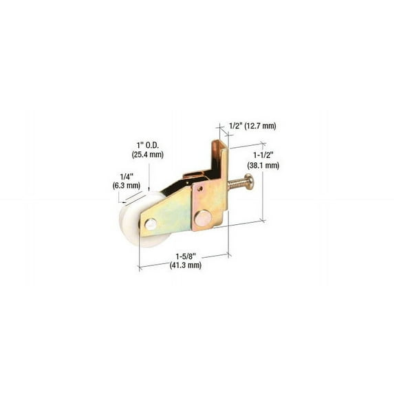 CRL B605 1" Nylon Sliding Screen Door Bottom Roller for Pacesetter Doors
