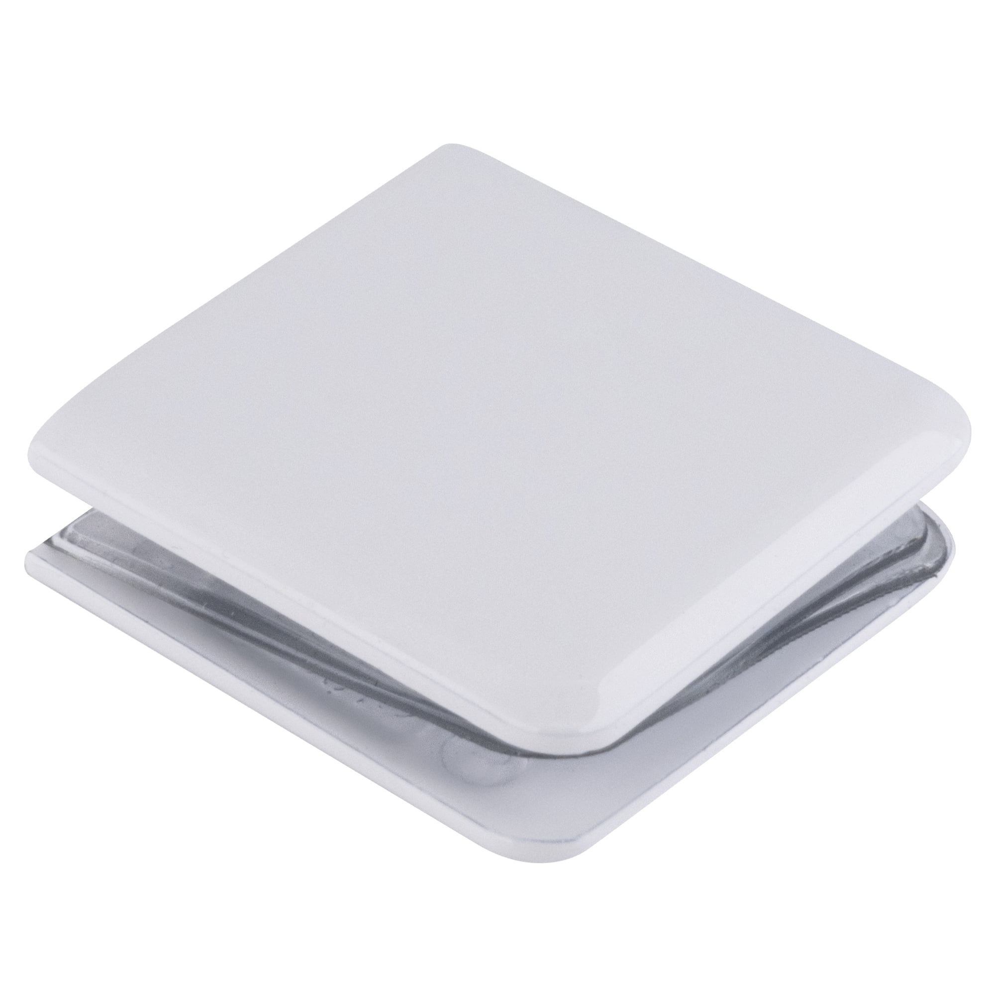 CRL BGCU1W White Beveled Style Notch-in-Glass Fixed Panel U-Clamp