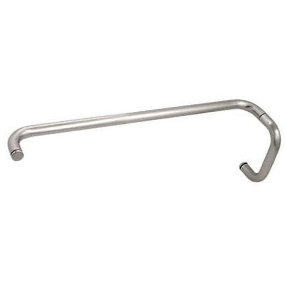 CRL BMNW6X24SN Satin Nickel 6" Pull Handle and 24" Towel Bar BM Series Combination Without Metal Washers