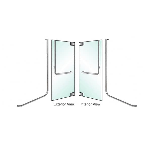 CRL/Blumcraft Brushed Stainless Right Hand Swing In Glass Mount "D" Exterior Top Securing Dummy Handle for 3/4" Glass