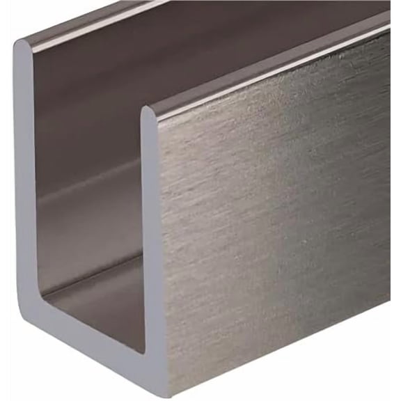 CRL Brushed Nickel Frameless Shower Door Aluminum Deep U-Channel for 3/8" Thick Glass - 95 in long$$Tools & Hardware Other