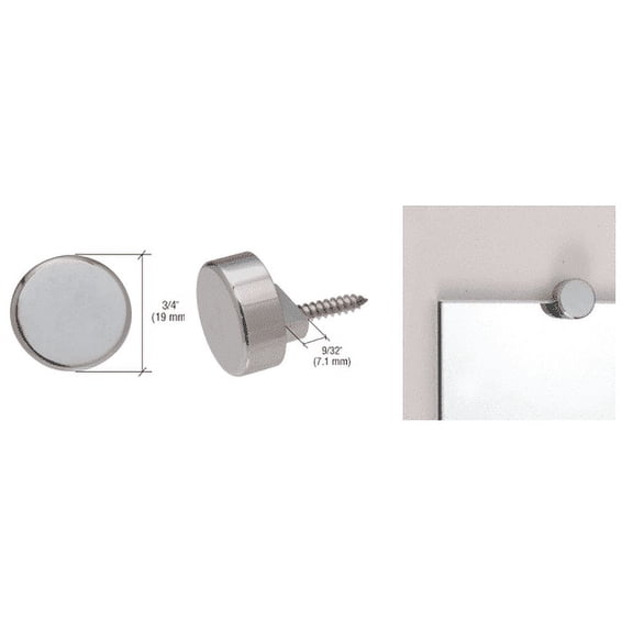 CRL Brushed Nickel Round Mirror Clips - Set