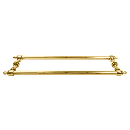 CRL C0L24X24BR Polished Brass Colonial Style 24" Back-to-Back Towel Bars