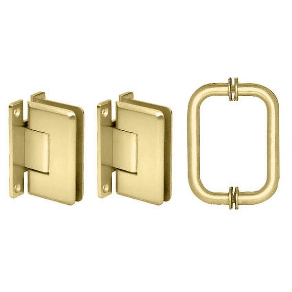 CRL C0LS3BR Polished Brass Cologne 037 Hinge and Shower Pull Handle Set
