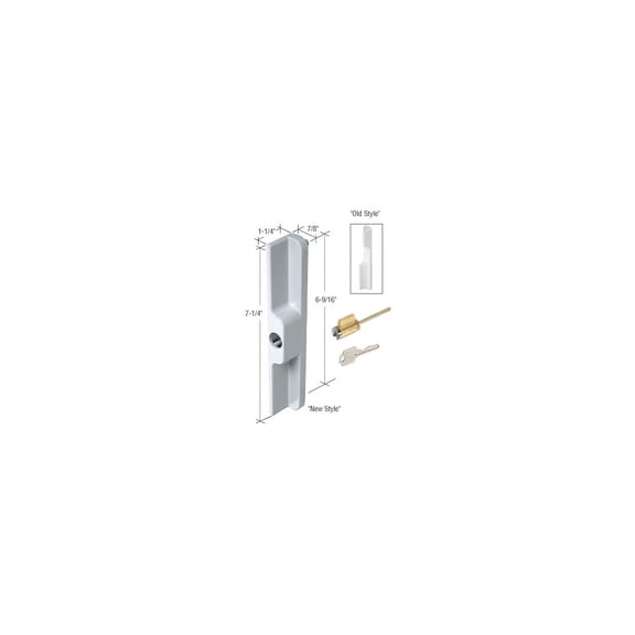 CRL C1254 White Sliding Glass Outside Pull with Cylinder