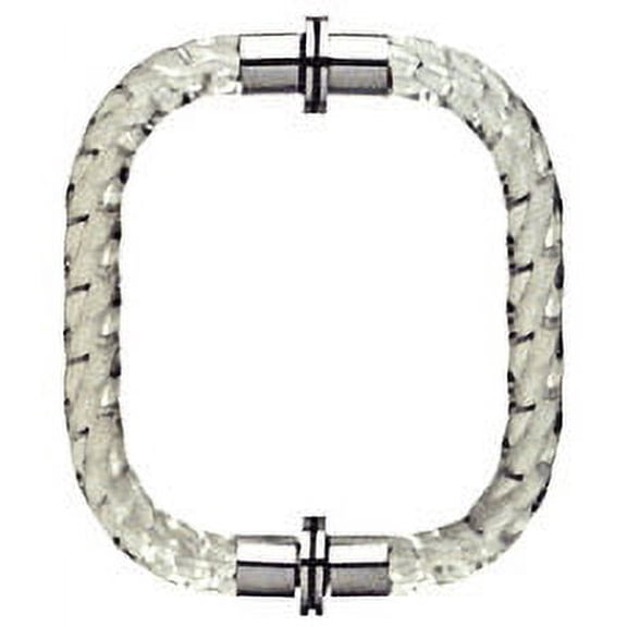 CRL CAT8X8CH Acrylic Twist 8" Back-to-Back Shower Door Pull Handle With Chrome Rings