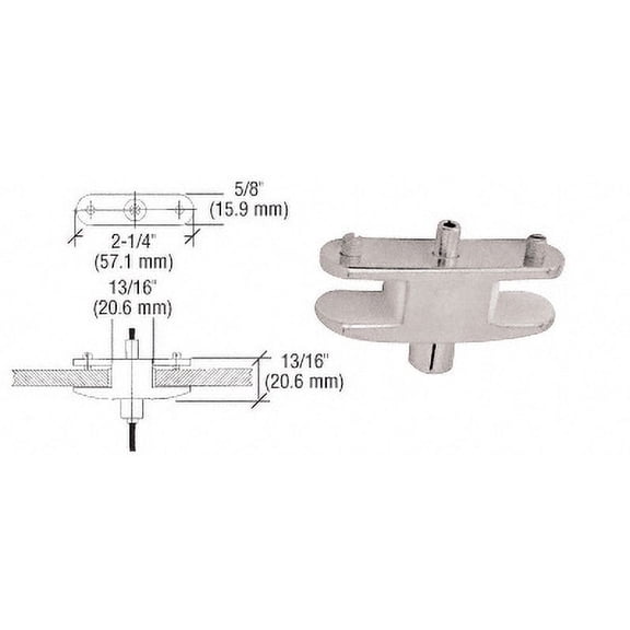 CRL CB96 Chrome Plated Fixed Double Shelf Bracket for Cable Display System