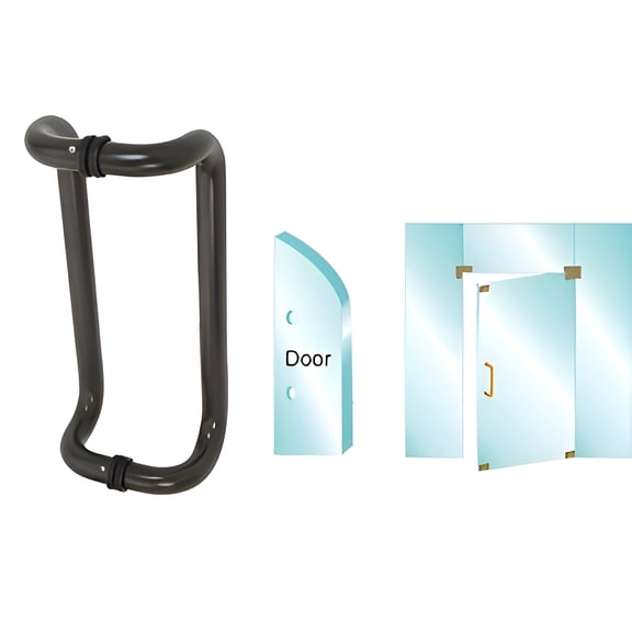 CRL CD10X10DU Dark Bronze 10" Glass Mounted Offset Pull Handle