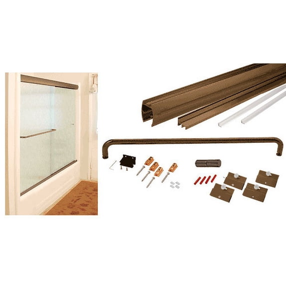 CRL CK1460720RB Oil Rubbed Bronze 60" x 72" Cottage CK Series Sliding Shower Door Kit With Clear Jambs for 1/4" Glass
