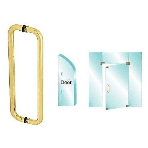 CRL CM24X24BR Brass 24" Glass Mounted Back-to-Back Standard Pull Handle