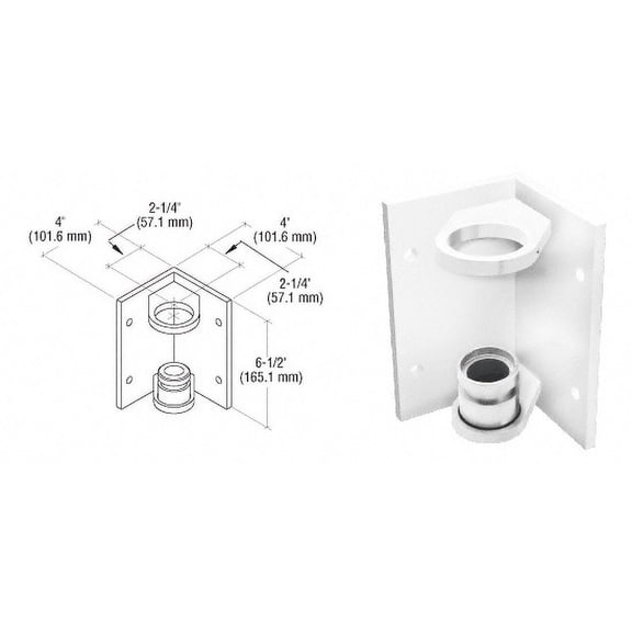 CRL CR151FBPS 316 Polished Stainless 1-1/2" CRS Inside Corner Fascia Mount Bracket