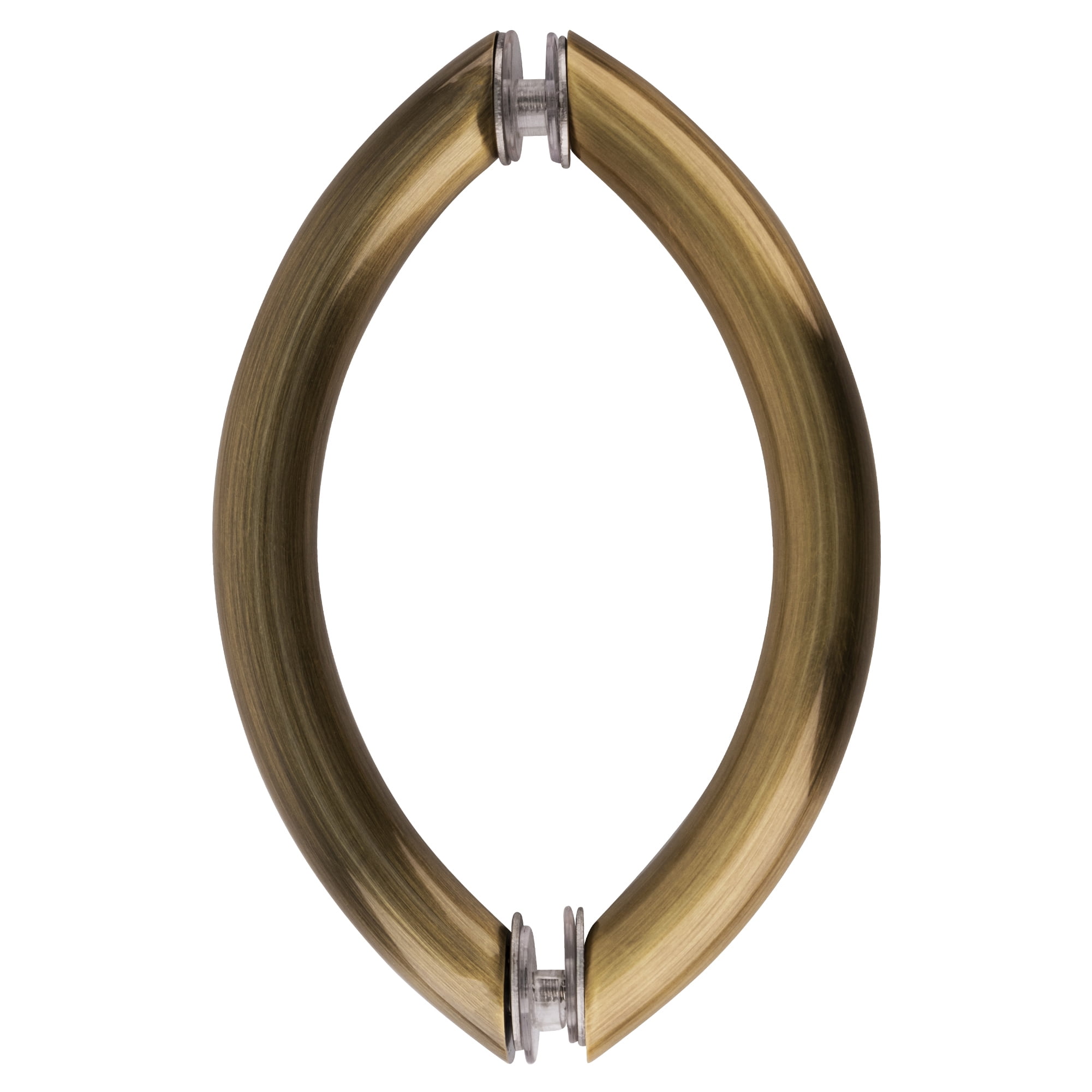 CRL CSH6X6ABR Antique Brass 6" Crescent Style Back-to-Back Pull Handles Without Metal Washers