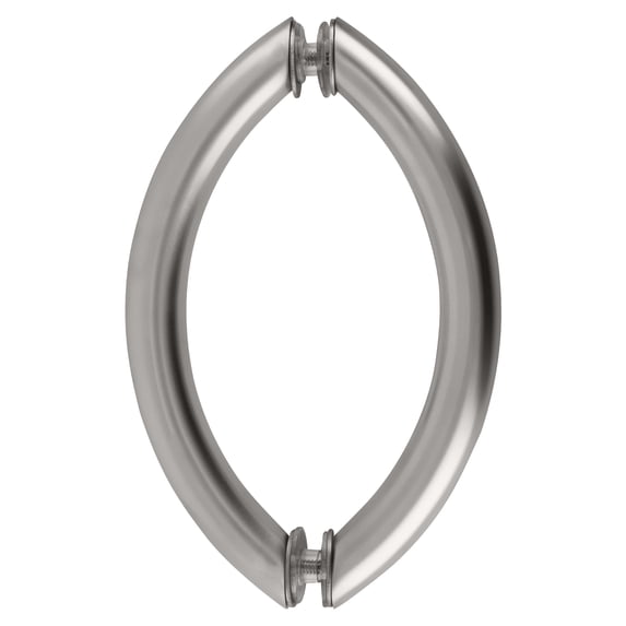 CRL CSH6X6SC Satin Chrome 6" Crescent Style Back-to-Back Pull Handles Without Metal Washers