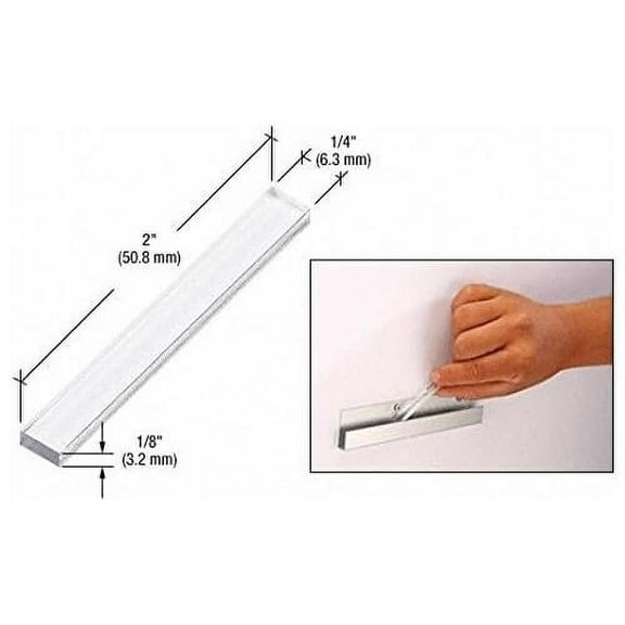 CRL Clear 1/8" X 1/4" X 2" Plastic Setting Blocks - PSB125 - 100 Pieces