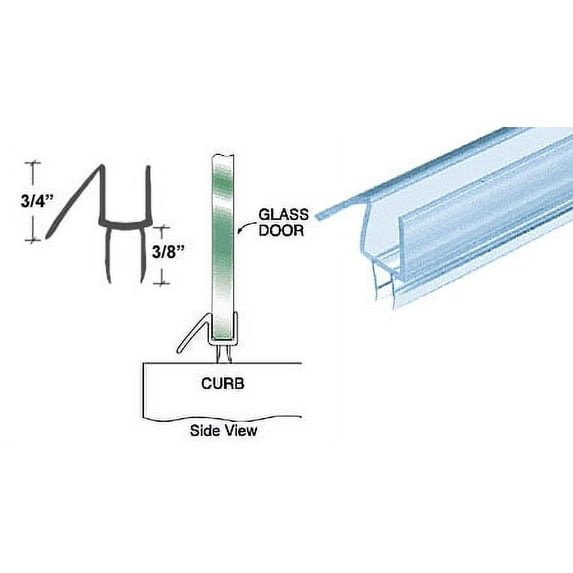CRL Co-Extruded Clear Bottom Wipe with Drip Rail for 1/2" Glass - 36 in long