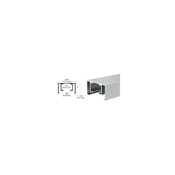 CRL D1670A Satin Anodized Overhead Track Extrusion 120" Stock Length
