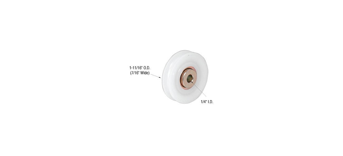 Prime-Line D 1716 Nylon Roller With Steel Bearings - 1-11/16 Inch Diameter (2 Pack)