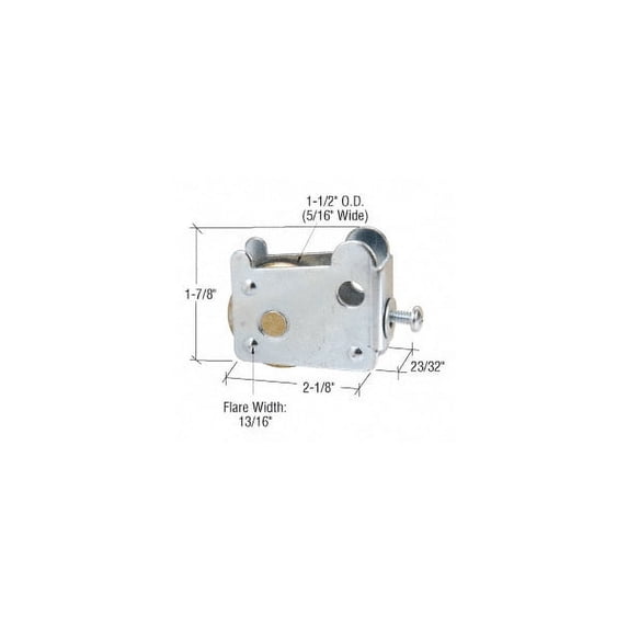 CRL D1722 1-1/2" Steel Sliding Glass Door Roller with 5/8" Wide Housing for Rylock Doors