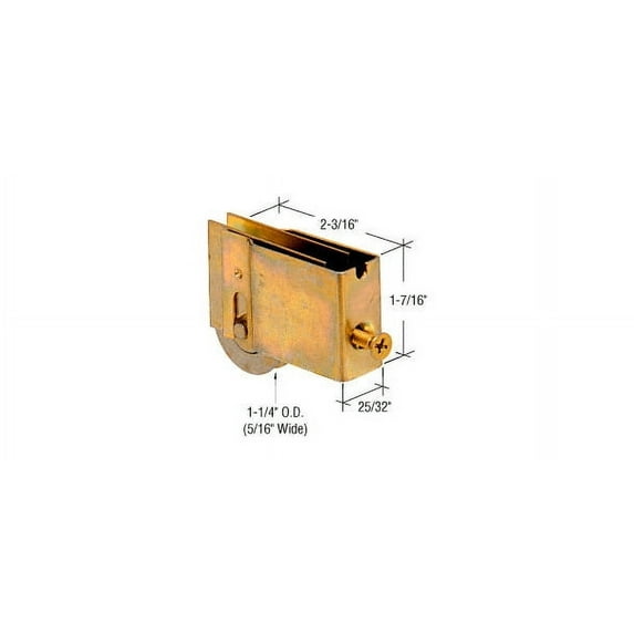 CRL D1782 1-1/4" Steel Ball Bearing Sliding Glass Door Roller with 25/32" Wide Housing for Crown and Penco Doors