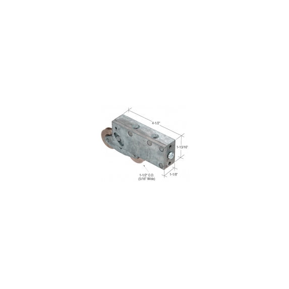 CRL D1884 Sliding Glass Door Roller with Tandem Stainless Steel Rollers and 1-1/8" Wide Housing