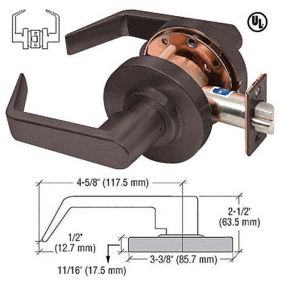 CRL D25PASS0RB Oil Rubbed Bronze Passage Standard Grade 2 Lever Lockset