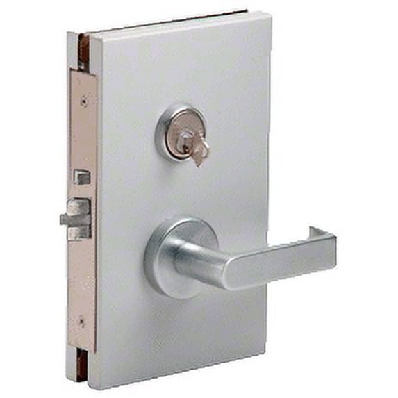 CRL DL610RSSC Satin Anodized 6" x 10" RH Center Lock With Deadlatch in Storeroom Function