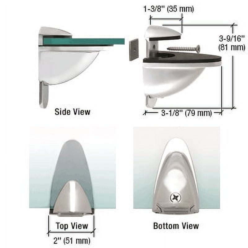 CRL DL661CH Polished Chrome Heavy-Duty Adjustable Shelf Bracket
